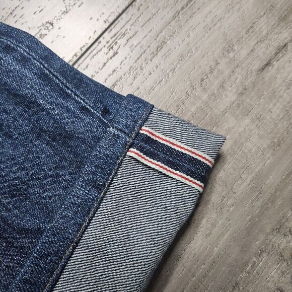 Todd Snyder Mens 38x29 Straight Fit Selvedge Jeans Mid-Blue Denim Button Fly - Picture 6 of 8